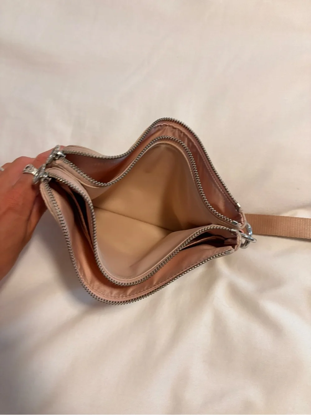 lululemon athletica Tan Wristlet Clutch with Pink Tab